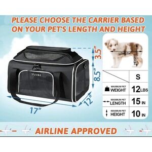 New Petskd Top-Expandable Pet Carrier Black - Missing Floor Mat Liner
